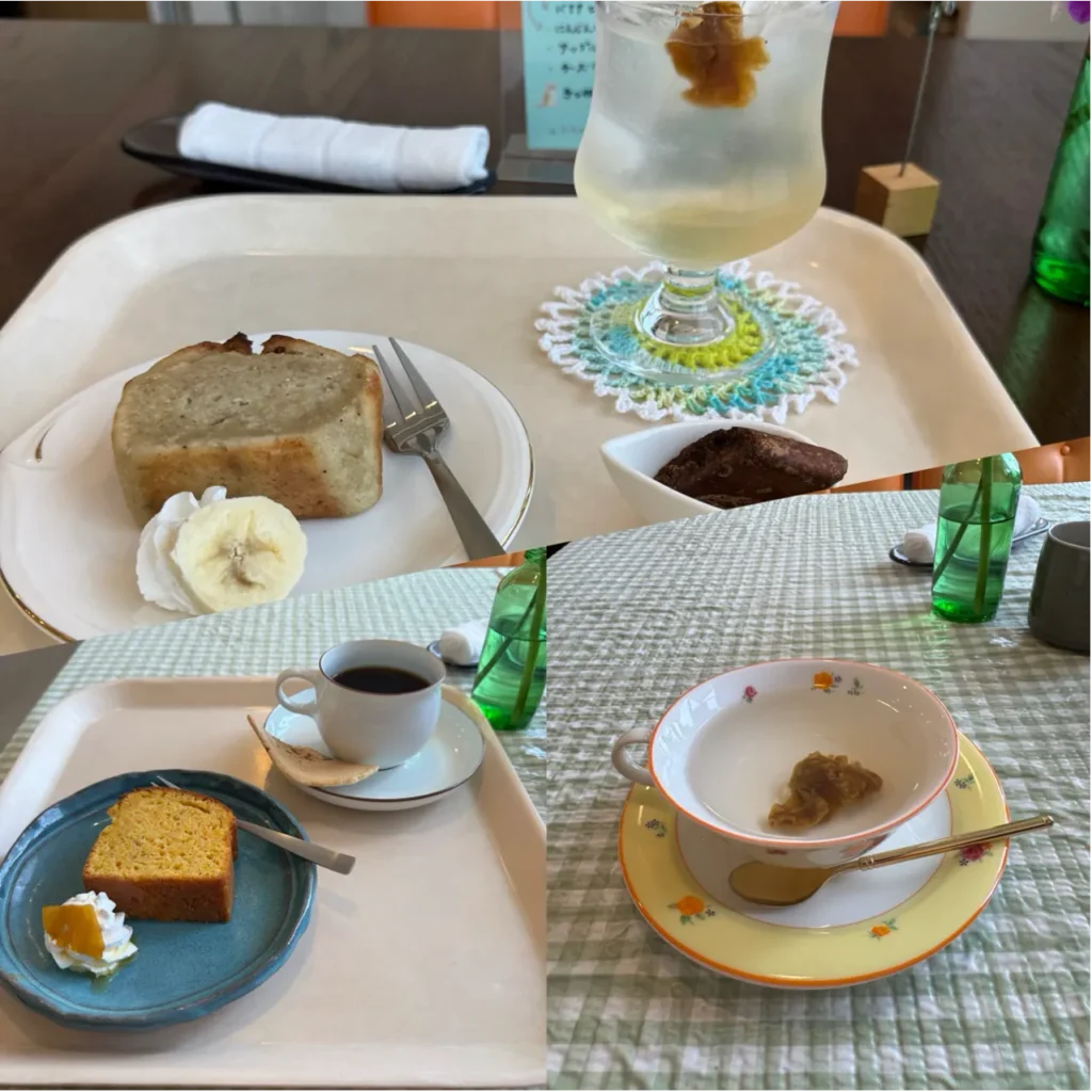 ぶどうの木の自然の恵みを活かしたケーキとドリンク
